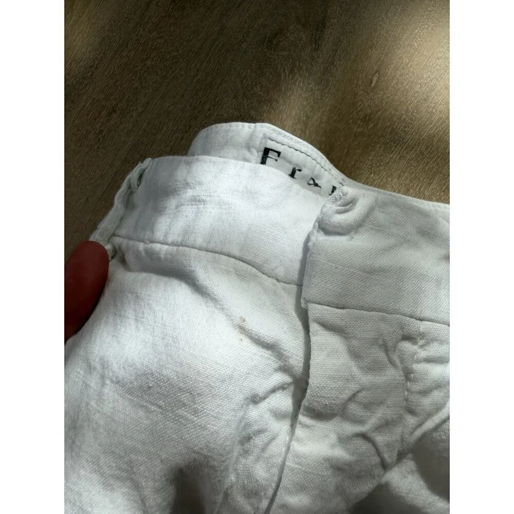 Frank & Eileen Kinsale Linen Blend White Italian Cropped Pants Size 10